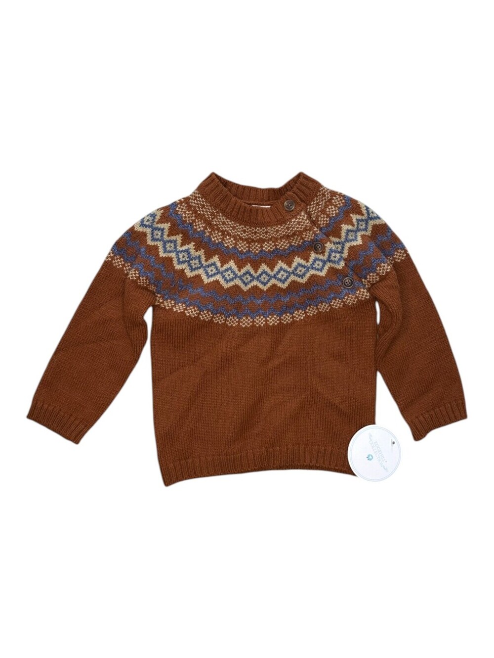 Edgehill Collection Kids Brown and Cream Sweater - New with Tags, Size 12M
